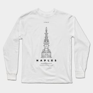 Naples Minimal Black Line Design Long Sleeve T-Shirt